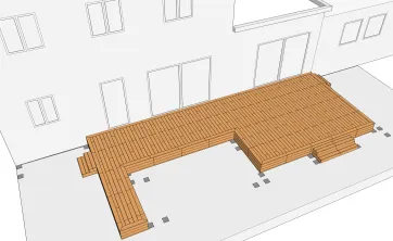 Réalisation des fondations des bancs et des jardinières