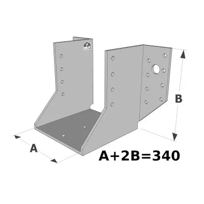 Grands sabots à ailes extérieures, gamme GSE CLASSIQUE (épaisseur 4mm, profondeur 110mm) - Réf. GSE340/4X