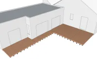Vignette de l'article : Terrasse en bois sur plots en béton avec des pieds de poteau réglables 