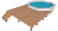 Vignette de l'article : Terrasse en bois sur pilotis pour une piscine octogonale 