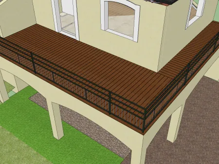 Terrasse hybride béton/bois