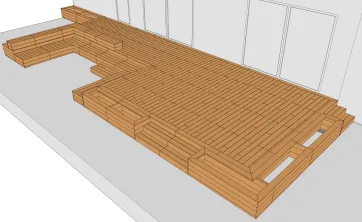 Mise en place des lames et des bandeaux des jardinières 2
