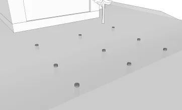 Répartition des plots en béton