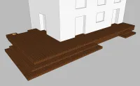 Vignette de l'article : Terrasse en bois sur structure mixte : dalle en béton + poutres porteuses