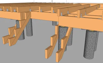 Mise en place de la structure de l’escalier