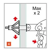 Tirer sur la vis pour que les ailettes se déploient