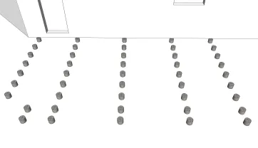 La répartition des plots en béton
