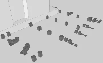 Répartition des plots en béton 2
