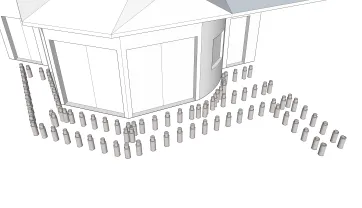 La répartition des plots en béton