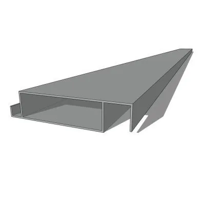 Lame XL aluminium 27mm, longueur 2m, RAL9006 structuré GRIS ALUMINIUM