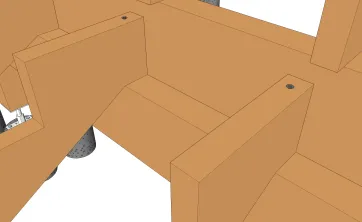 Détails des fixations des crémaillères sur la poutre porteuse