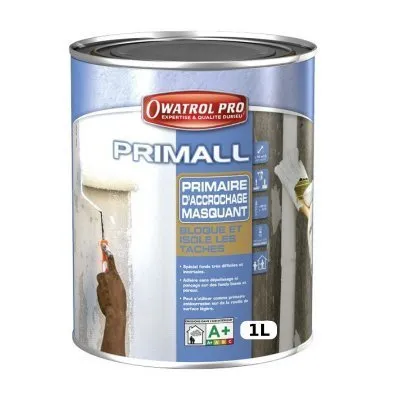 PRIMALL : Primaire masquant supports difficiles, fixe les fonds et isole les tâches - Réf. 958