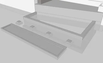 Réalisation des plots en béton et de la dalle en béton
