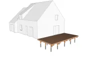 Vignette de l'article : Terrasse en bois rectangulaire sur pilotis