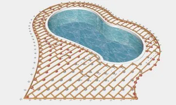 Terrasse bois, avec piscine coque