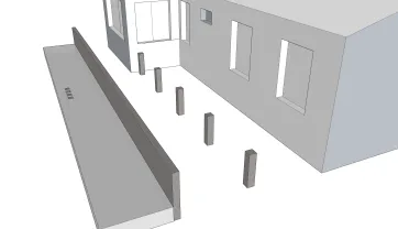 La répartition des plots en béton 1
