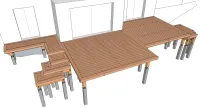Vignette de l'article : Terrasse en bois sur pilotis avec un jeu d'escaliers