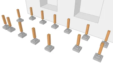 La fixation des poteaux en bois