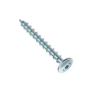 Vis à tête ronde large en métal, filet total, couleur argentée, utilisée pour le montage et la fixation.