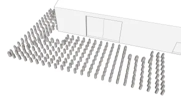 La répartition des plots en béton 2