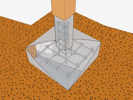 Réalisation des semelles en béton