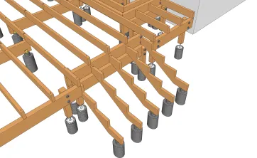 Fixation des crémaillères de l’escalier