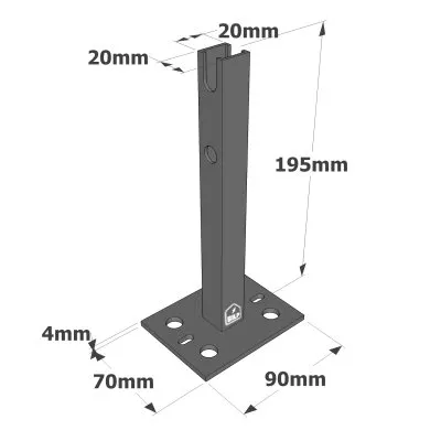 Pied de poteau tubulaire - Réf. TPB195