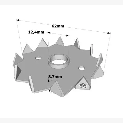 Crampon Bulldog simple denture C2 et C4 - Réf. C2-62M12G-B