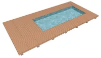 Vignette de l'article : Terrasse bois rectangulaire encadrant une piscine (avec méthode de calcul)