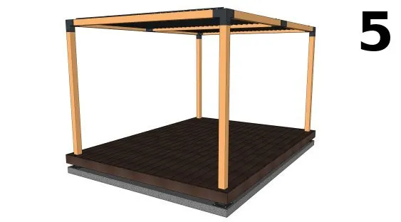 Terrasse en porte-à-faux sur plots plastiques réglables