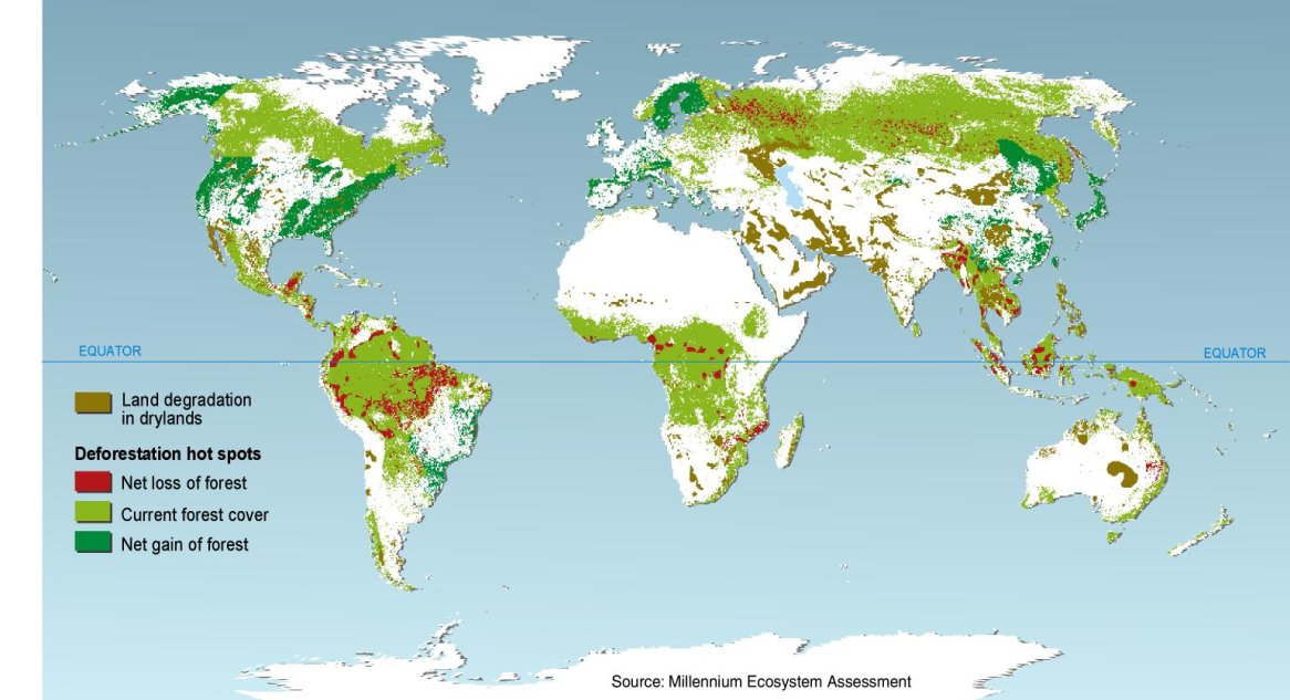 Carte de la déforestation