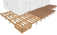 Vignette de la rubrique : Terrasse en bois sur poutres porteuses