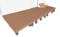Terrasse en bois sur poutres porteuses sous forme de trapèze (avec méthode de calcul)