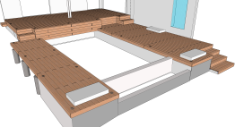 La mise en place des bandeaux de finition et des spots