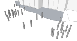 Répartition des plots en béton