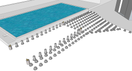 La mise en place des plots en PVC