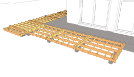 La mise en place des lambourdes recevant les lames de terrasse et les planches de rive 1