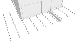 La répartition des plots en béton