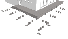 La répartition des plots en béton