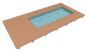 Terrasse bois rectangulaire encadrant une piscine