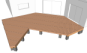 Terrasse en bois en forme de L sur poutres porteuses
